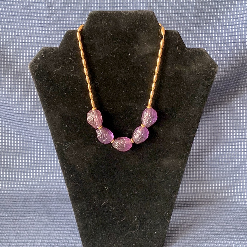 Fashion Purple Thistle Bead Necklace